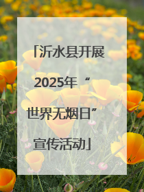 沂水县开展2025年“世界无烟日”宣传活动