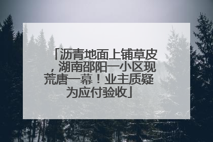 沥青地面上铺草皮，湖南邵阳一小区现荒唐一幕！业主质疑为应付验收
