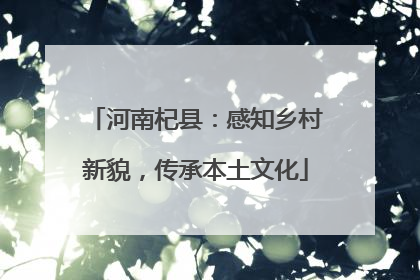 河南杞县：感知乡村新貌，传承本土文化