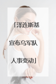 泽连斯基宣布乌军队人事变动