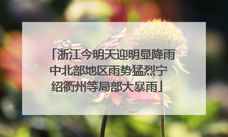 浙江今明天迎明显降雨 中北部地区雨势猛烈宁绍衢州等局部大暴雨