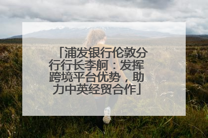 浦发银行伦敦分行行长李舸：发挥跨境平台优势，助力中英经贸合作