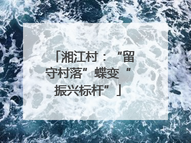 湘江村：“留守村落”蝶变“振兴标杆”