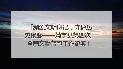 溯源文明印记，守护历史根脉——靖宇县第四次全国文物普查工作纪实