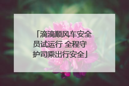 滴滴顺风车安全员试运行 全程守护司乘出行安全