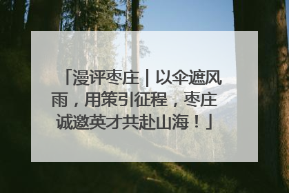 漫评枣庄｜以伞遮风雨，用策引征程，枣庄诚邀英才共赴山海！