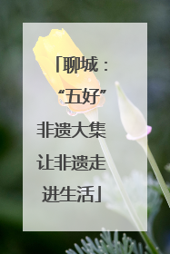 聊城：“五好”非遗大集让非遗走进生活