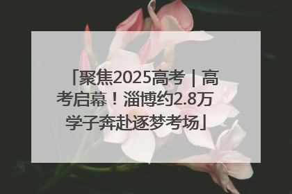 聚焦2025高考｜高考启幕！淄博约2.8万学子奔赴逐梦考场