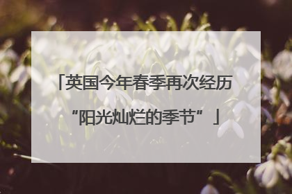 英国今年春季再次经历“阳光灿烂的季节”