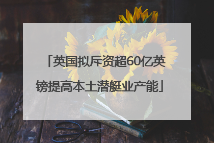 英国拟斥资超60亿英镑提高本土潜艇业产能