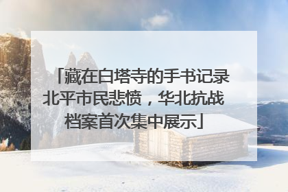 藏在白塔寺的手书记录北平市民悲愤，华北抗战档案首次集中展示