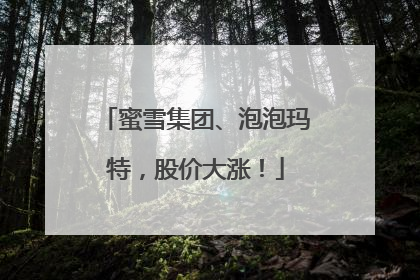 蜜雪集团、泡泡玛特，股价大涨！