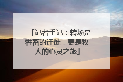 记者手记：转场是牲畜的迁徙，更是牧人的心灵之旅