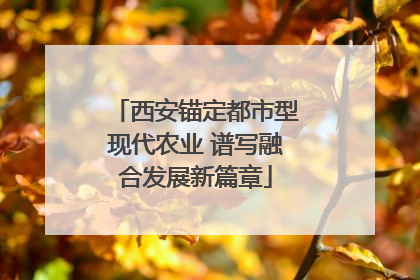 西安锚定都市型现代农业 谱写融合发展新篇章