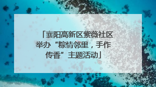 襄阳高新区紫薇社区举办“粽情邻里，手作传香”主题活动