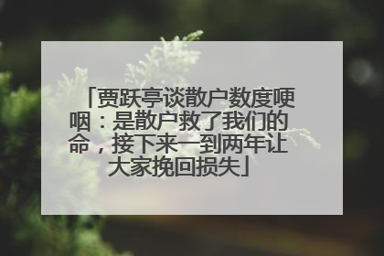 贾跃亭谈散户数度哽咽：是散户救了我们的命，接下来一到两年让大家挽回损失