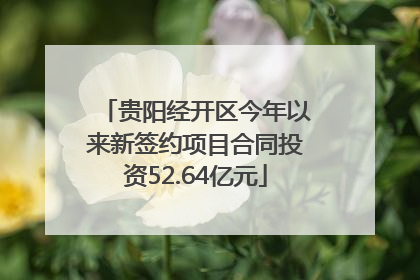 贵阳经开区今年以来新签约项目合同投资52.64亿元
