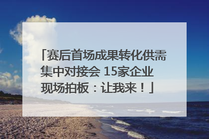 赛后首场成果转化供需集中对接会 15家企业现场拍板：让我来！