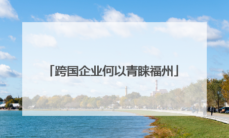 跨国企业何以青睐福州