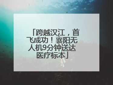 跨越汉江，首飞成功！襄阳无人机9分钟送达医疗标本