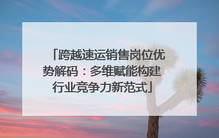 跨越速运销售岗位优势解码：多维赋能构建行业竞争力新范式