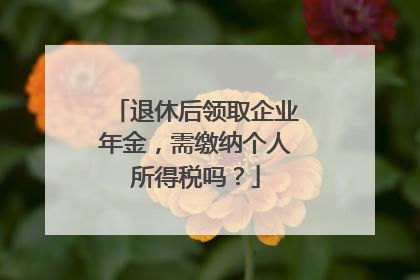 退休后领取企业年金，需缴纳个人所得税吗？