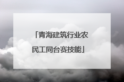青海建筑行业农民工同台赛技能