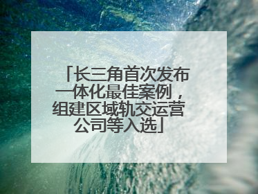 长三角首次发布一体化最佳案例，组建区域轨交运营公司等入选