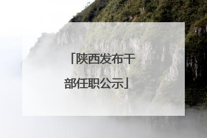 陕西发布干部任职公示