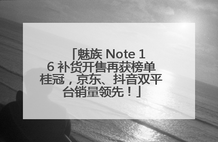 魅族 Note 16 补货开售再获榜单桂冠，京东、抖音双平台销量领先！