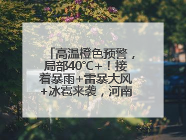 高温橙色预警，局部40℃+！接着暴雨+雷暴大风+冰雹来袭，河南将迎大范围降雨