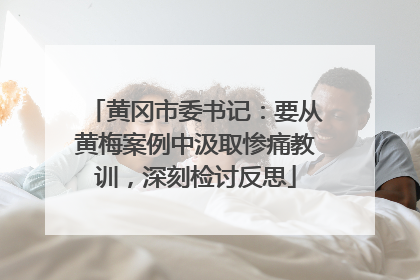 黄冈市委书记：要从黄梅案例中汲取惨痛教训，深刻检讨反思