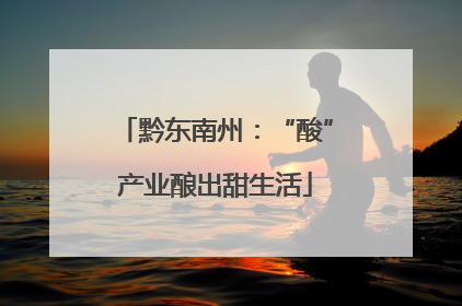 黔东南州：“酸”产业酿出甜生活