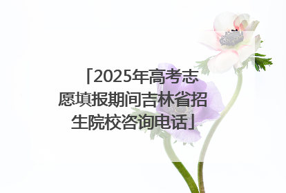 2025年高考志愿填报期间吉林省招生院校咨询电话