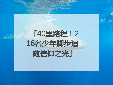 40里路程！216名少年脚步追随信仰之光