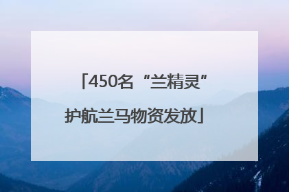 450名“兰精灵”护航兰马物资发放