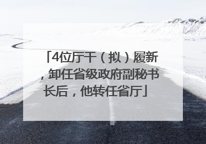 4位厅干（拟）履新，卸任省级政府副秘书长后，他转任省厅