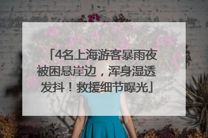 4名上海游客暴雨夜被困悬崖边，浑身湿透发抖！救援细节曝光