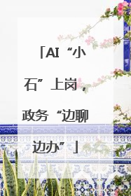 AI“小石”上岗，政务“边聊边办”