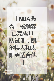 NBA选秀｜杨瀚森已完成11队试训，凯尔特人和太阳更适合他
